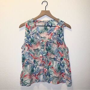 Tommy Bahama Silk Blend Tropical Print Sleeveless Top